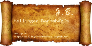 Hellinger Barnabás névjegykártya